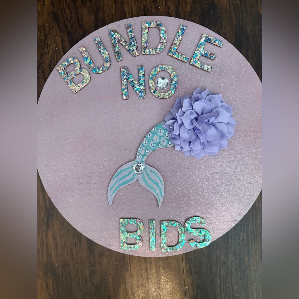 🧜‍♀️Custom Bundle No Bids Signs ($25 BASIC,($45 CUSTOM 🧜‍♀️